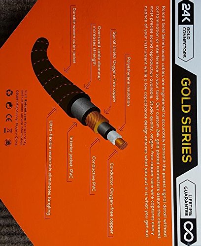 [AUSTRALIA] - Roland Ric-G1Aa Instrument Cable 1Ft Angled To Angled Black 