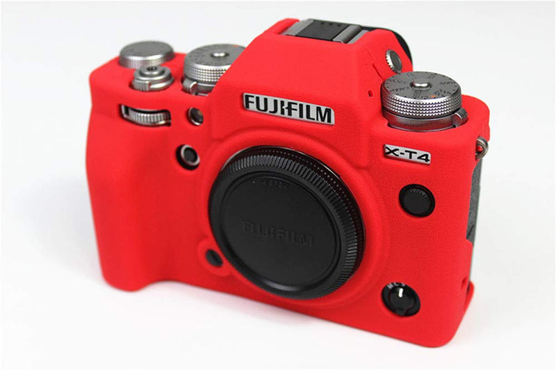 [AUSTRALIA] - X-T4 Case, BolinUS Fullbody Ultra-Thin Lightweight Rubber Soft Silicone Housing Case Bag Cover for Fujifilm Fuji X-T4 XT4 (Red) Red 