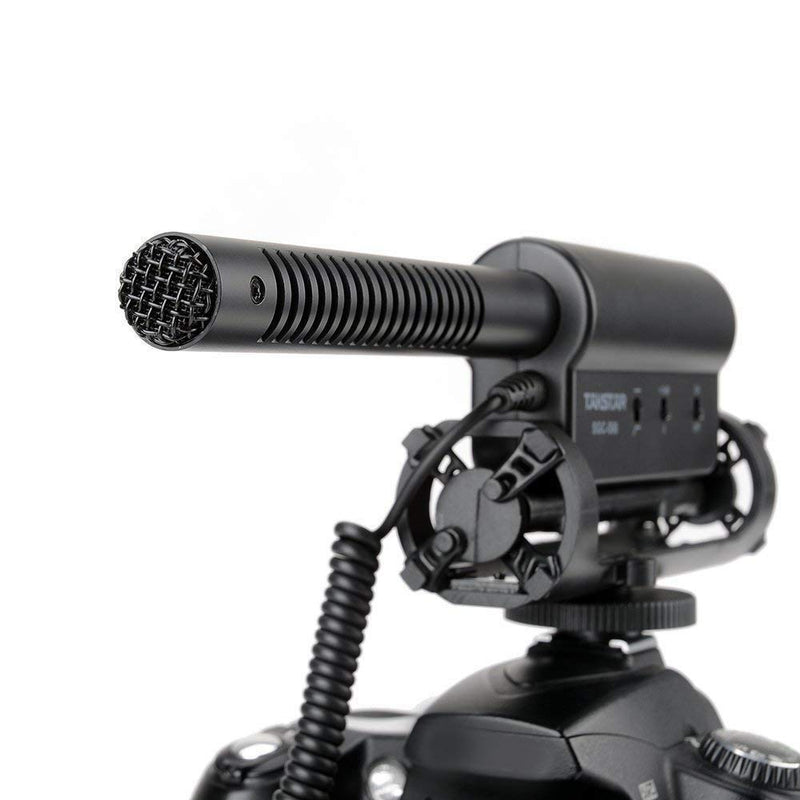 TAKSTAR SGC-598 Interview Shotgun Microphone Universal Cardioid Mic Compatible for Nikon/Canon Camera/DV Camcorder + Extra Furry Windshield Cover Black