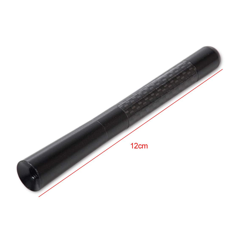 4.7" Universal Carbon Fiber Aluminum Car AM/FM Radio Aerial Antenna with Screw