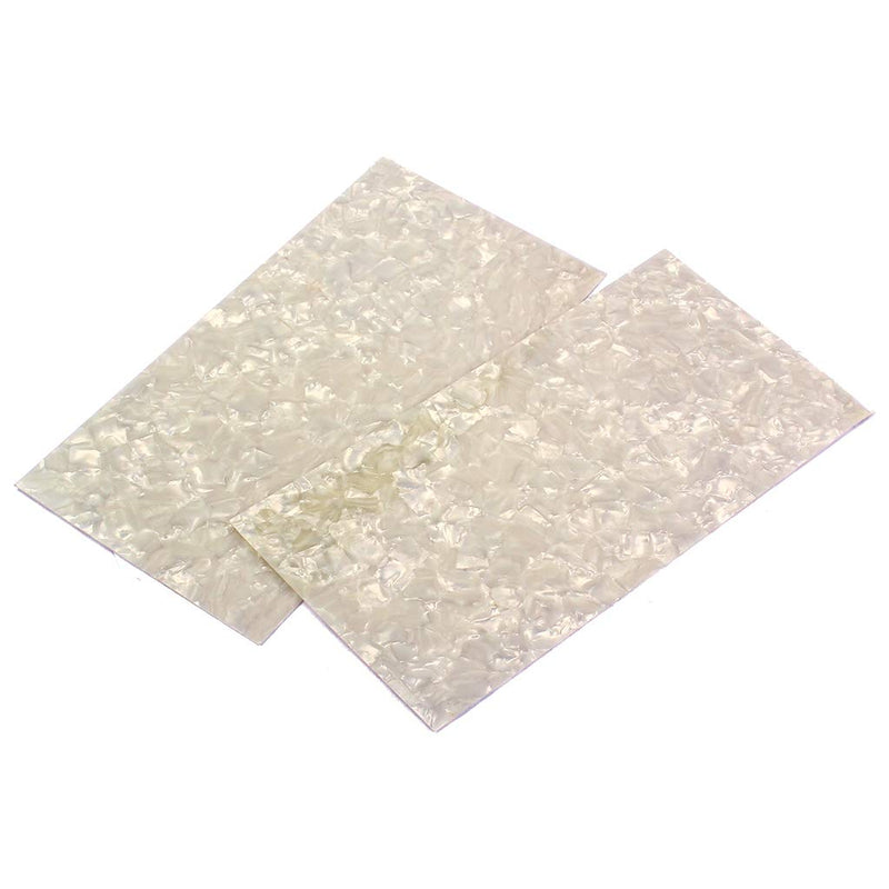 Alnicov Guitar Veneer,Celluloid Guitar Head Veneer White Pearl Sheet Luthier 2PCS