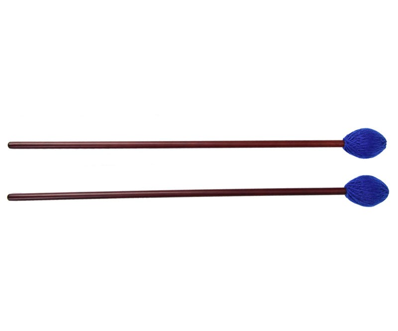 Buytra Medium Hard Yarn Head Keyboard Marimba Mallets with Maple Handle, Blue 1 Pair