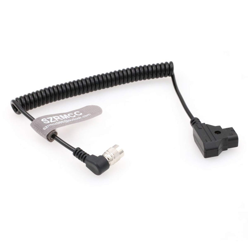 SZRMCC Anton-Bauer IDX D-Tap to Right Angle Hirose 4 pin Male Coiled Power Cable for Zaxcom Sound Devices 688 644 633