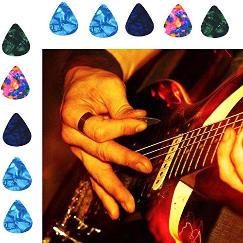 24 Pieces Medium Guitar Slides kits, 4 Pieces Medium Guitar Slides (Include 3 Colors Stainless Steel, 1 Pieces Glass), 10 Pieces Guitar Picks, cleaning cloth and 8 Pieces Plastic Thumb & Finger Picks