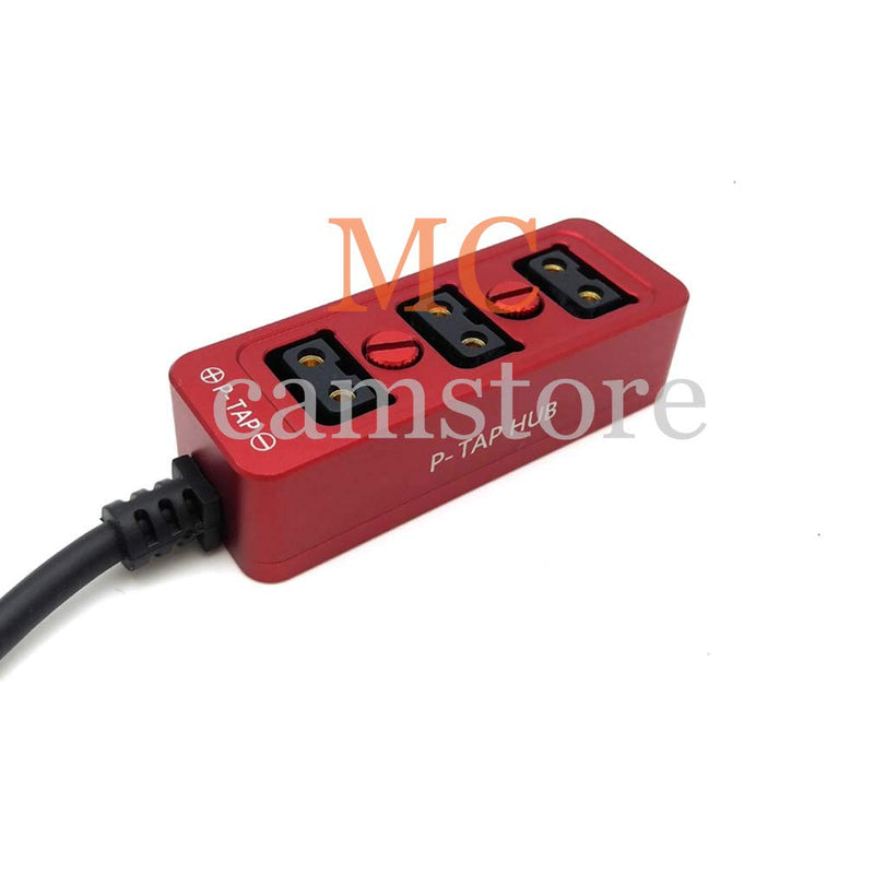 MCcamstore Metal Triple P-TAP D-tap Splitter,D-tap to 3ports D-tap P-tap Splitter,Dtap Three-Way Splitter Battery hub (RED)