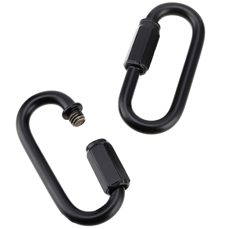 PINGEUI 20 Pack M4 5/32 Inch Black Quick Chain Link, D Shape Locking Quick Chain Repair Links, Locking Chain Connector Link for Rigging, Camping, Outdoor Activity, 440 Lbs Load Capacity