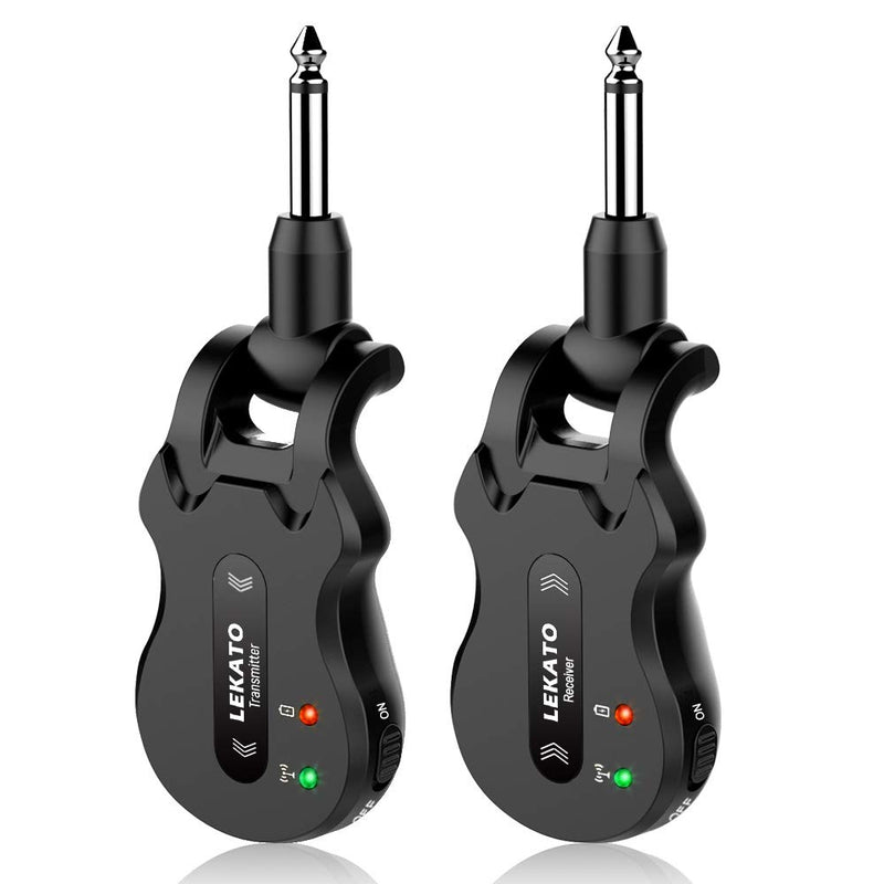 LEKATO 5.8 Wireless Guitar System Wireless Audio Electric Guitar Transmitter Receiver 4 Channels Transmission Range High Frequency Battery Rechargeable
