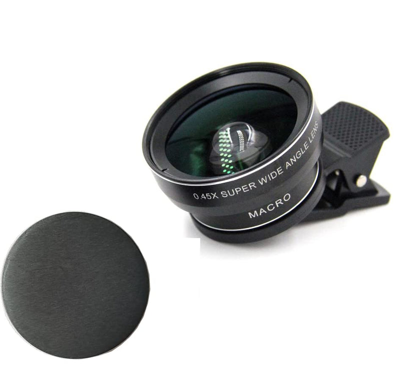 Peanutech Fisheye Lens iPhone Phone Camera Lens Kit Wide Angle Macro for iPhone 14 13 12 11 X XS Xr Se 8 pro max Mini Samsung All Phones with Clip PU Bag (Black) … Black
