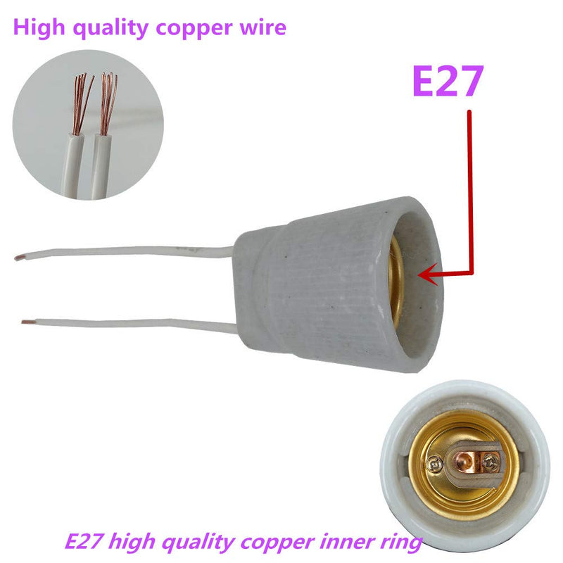 (4 pieces) A-213 ceramic E26 / E27 E26 to E26 socket extender, E26 / E27 to E26 / E27 lamp holder adapter, bulb socket converter, E26 E27 ceramic standard screw-in socket waterproof