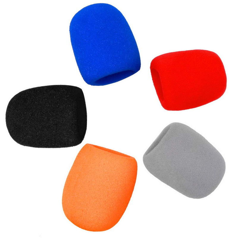5 Pack Microphone Mic Covers Foam, Multicolor Handheld Microphone Windscreen Mic Cover Microphone Foam Windshield for SM58, E835 Other Large Microphones