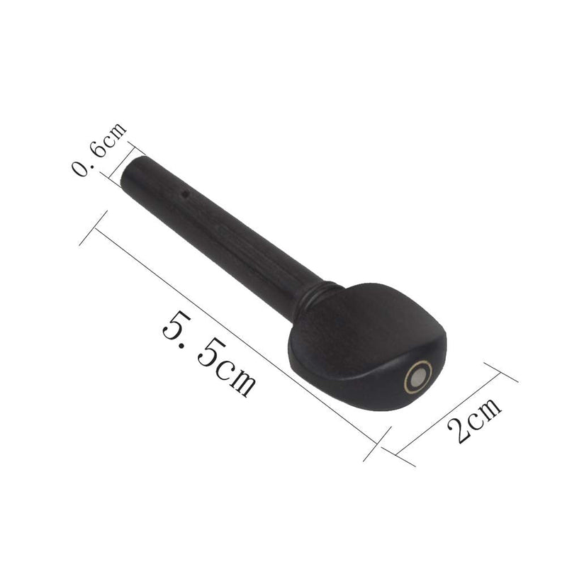 4 Pieces 1/2 Size Violin Tuning Pegs Fiddle Tuning Peg Ebony String Tunning Pegs Replacement Accessory, Black