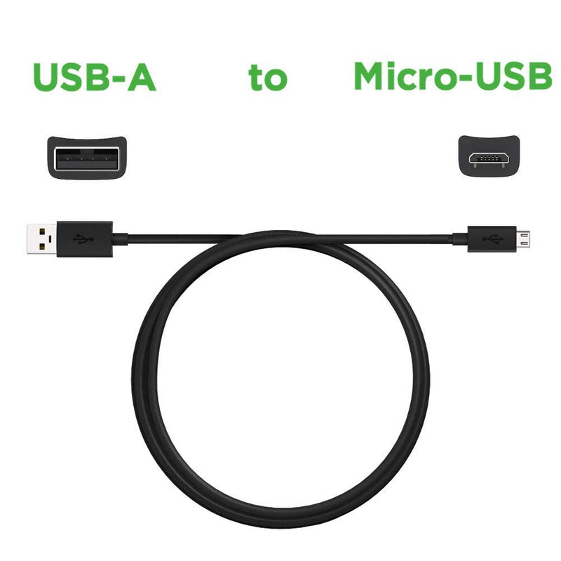 [2 Pack, 6.6ft Cables] Motorola 6.6ft (2m) Micro-USB Data Cable for Droid Turbo, Moto G3, G4, G5 Plus, G5S, G6 Play [NOT G6 or G6 Plus] (Retail Box) 2m (6.6 ft) 2-Pack Black