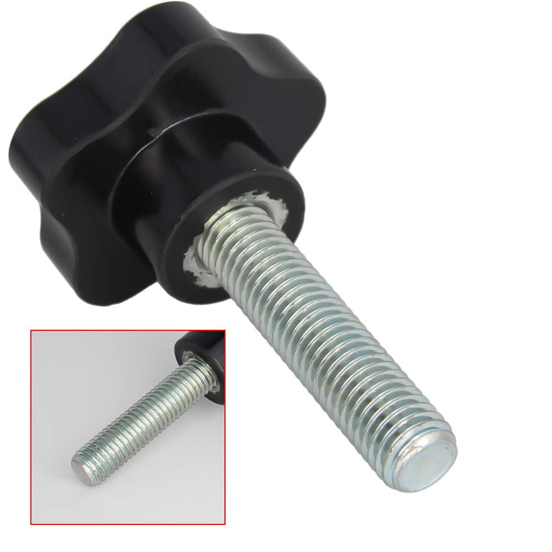 Othmro 4Pcs Star Lock Nut Rod Knobs, M12x50mm Thread Replacement Star Hand Knobs Tightening Screws Hand Tightening Knobs Quick Removal Replacement Parts for Saws Drill Presses Lathes Black M12x50