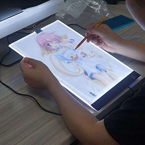 A4 Ultra-Thin Portable LED Light Box Tracer USB Power LED Artcraft Tracing Light Pad Light Box for Artists,Drawing, Sketching, Animation LED pad a4