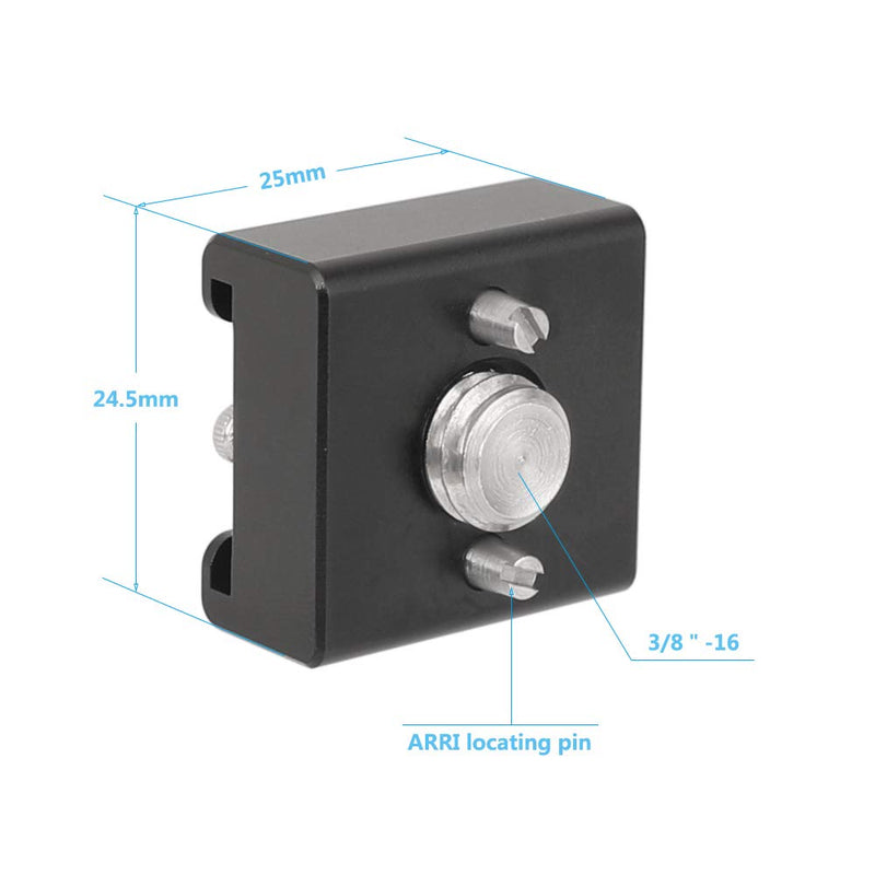 CAMVATE 3/8"-16 Cold Shoe Mount Adapter with Locating Pins Compatible for ARRI Standard Mounting Points