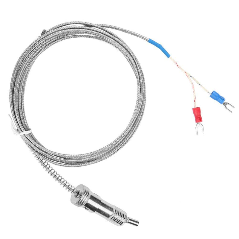 K-Type Thermocouple, Walfront Bayonet Compression Spring Type K Thermocouple Temperature Sensor Probe Temperature Gauge 0-400℃ 1m/2m/3m/4m/5m Wire (Optional)(5 m)