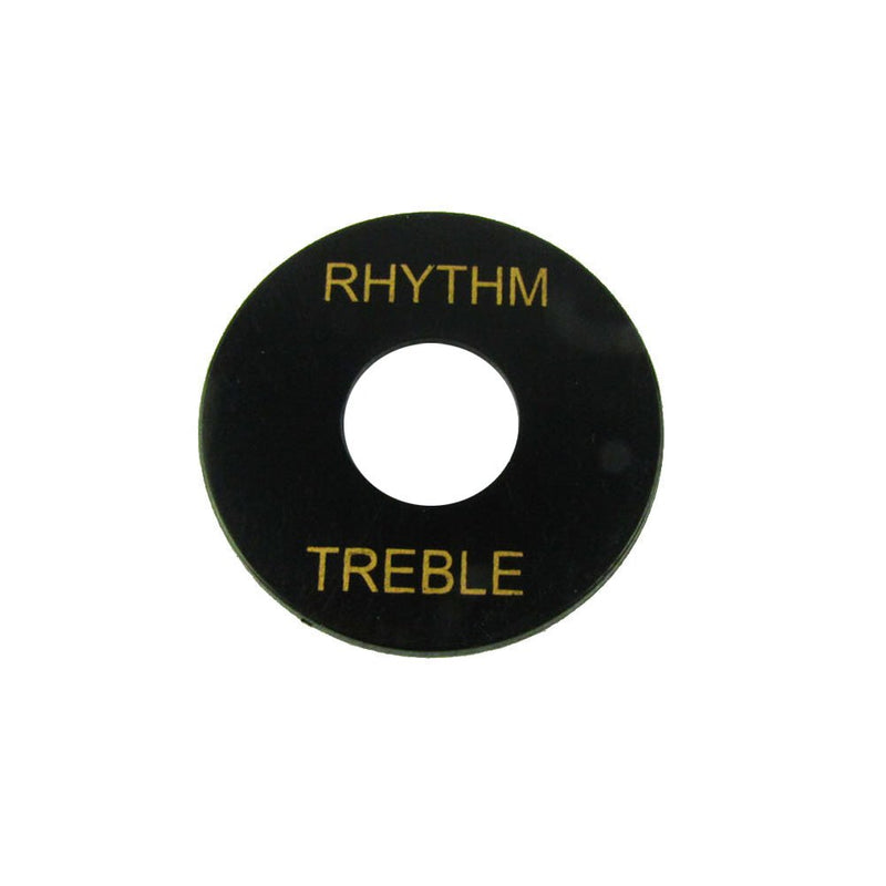 Musiclily Plastic Switch Plates Toggle Marker Switch Washer Treble Rhythm Ring, Black (Pack of 2)