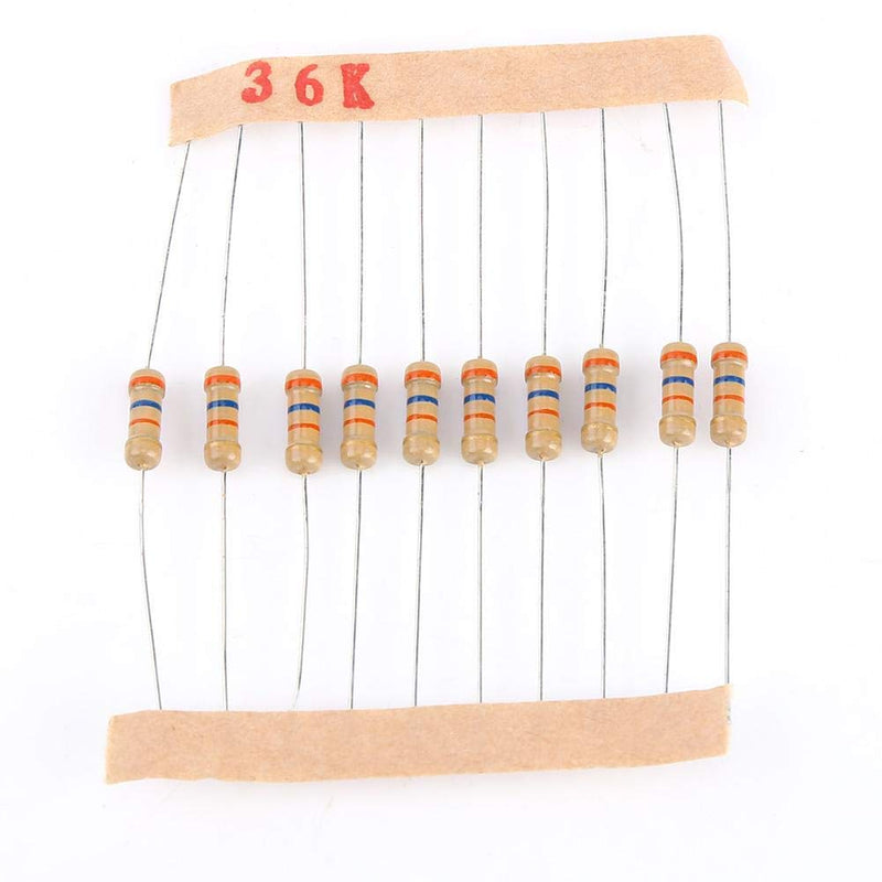 100 Values 1000pcs 1-10M ohm 1/2W Carbon Film Resistor Assortment Kit with Label 300V for DIY Projects and Experiments