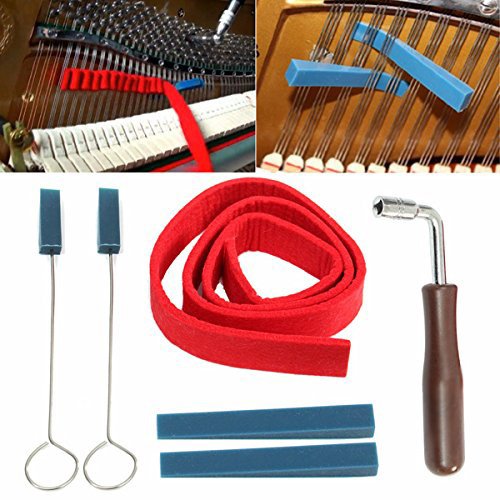 Timiy 6Pcs Professional Piano Tuning Fixing Tool Kit Hammer Lever and Mute Kit V1