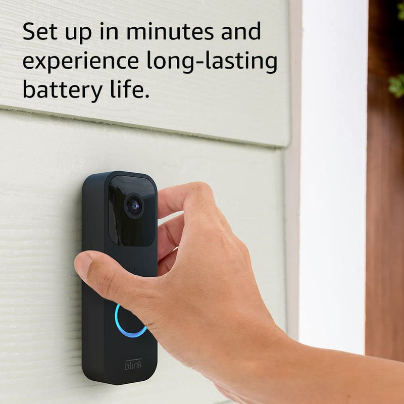 [AUSTRALIA] - Blink Video Doorbell | Two-way audio, HD video, motion and chime app alerts and Alexa enabled — wired or wire-free (Black) Black Video Doorbell Standalone 