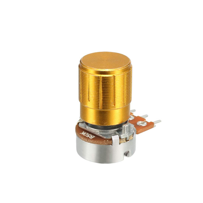 uxcell WH148 50K Ohm Variable Resistors Single Turn Rotary Carbon Film Taper Potentiometer W Knobs 10pcs