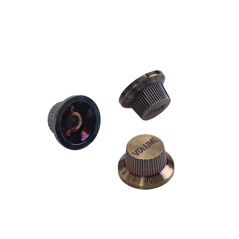 Alnicov Bronze Guitar Contral Knobs,Top Hat Bell Knobs Push On Guitar Bass Knobs For 5.8Mm Pots