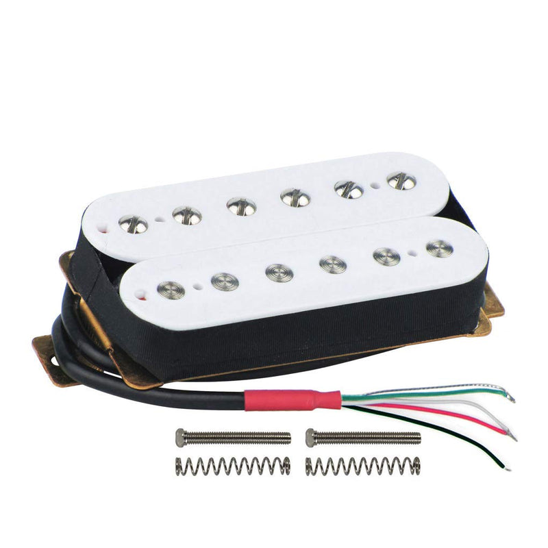 FLEOR Double Coil Humbucker Pickup Guitar Neck Pickup 50mm Ceramic Magnet 7-8k for Electric Guitar Humbucker Parts, White