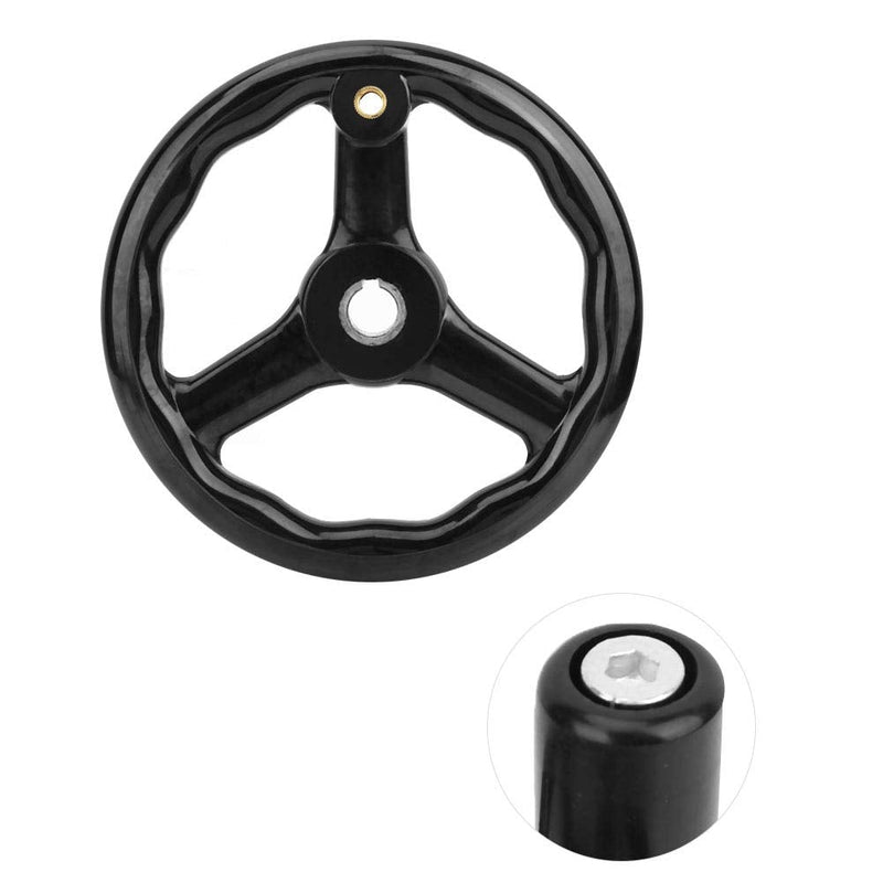 200x18mm/ 7.9*0.7in Bakelite 3 Spoked Lathe Handwheel with Handle for Machine Tool for Milling Machine Lathe Accessories