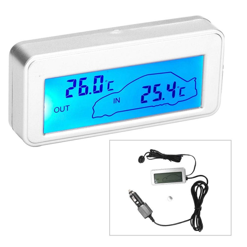 Car Thermometer Inside Outside, Digital 12V LCD Display Indoor Outdoor Sensitivity Thermometer Temperature Meter