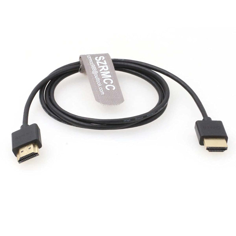 [AUSTRALIA] - SZRMCC High Speed 4K 2.0 60P HDMI-Compliant Thin Soft Cable for Z Cam E2 Tablet Canon-Sony DSLR Camera ATOMOS Portkeys Monitor (50cm) 50cm 
