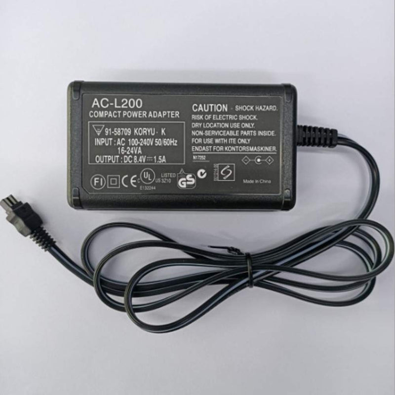 AC-L200 AC Power Adapter Charger for Sony Handycam DCR-SX40, DCR-SX41,DCR-SX44,DCR- SX45,DCR-SX60,DCR-SX63,DCR-SX65,SX83,SX85,DCR-SR42,DCR-SR45,DCR-SR46,DCR-SR47,DCR-SR68