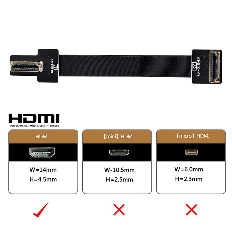 [AUSTRALIA] - Xiwai 20cm CYFPV Dual 90 Degree Right-Up Angled HDMI Type A Male to Male HDTV FPC Flat Cable for FPV HDTV Multicopter Aerial Photography 0.2m 