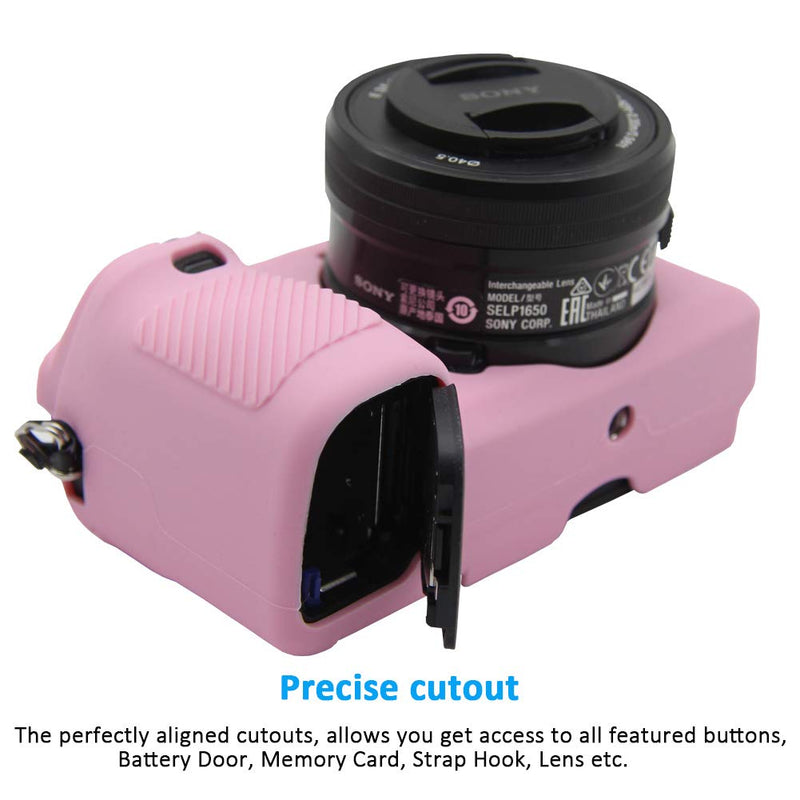 [AUSTRALIA] - Easy Hood Case for Sony Alpha A6100 A6300 A6400 ILCE-6100 ILCE-6300 ILCE-6400 Digital Camera, Anti-Scratch Soft Silicone Housing Protective Cover Protector Skin (Pink) Pink 