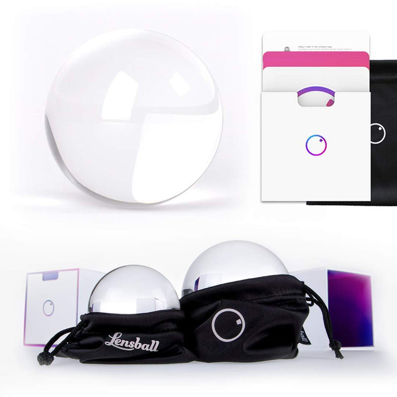 Original Lensball Pro 80mm, K9 Clear Crystal Ball Photography Sphere with Microfiber Bag