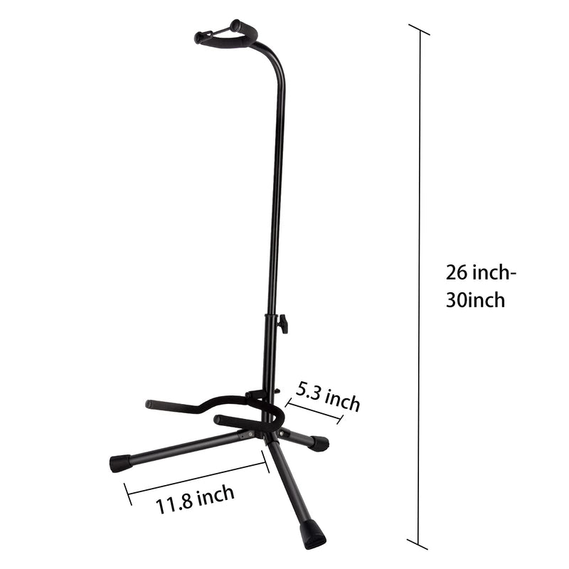 EastRock Adjustable Tripod Guitar Stand Single Stand for Music Bands Schools Artists, Audio Stage, Studio Display, Durable Metal Structure and Plastic Padded