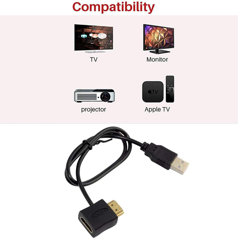 HDMI Male to Female Adapter Connector +USB 2.0 Charger Power Supply Digital Cable
