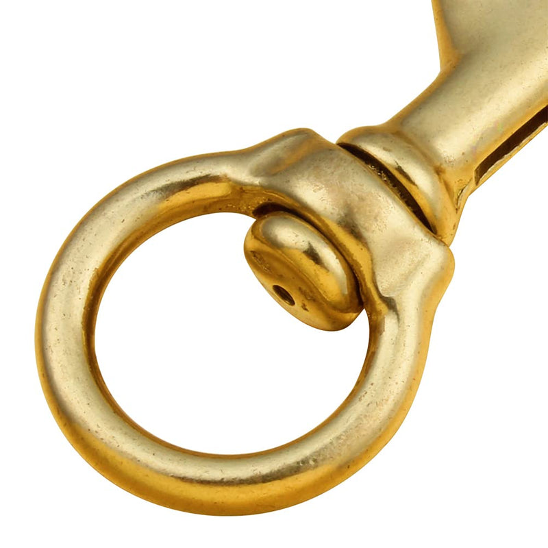Faneta 3-1/4 Inch Solid Brass Swivel Bolt Snap Hooks 7/8 Inch Swivel Eye Single Ended Scuba Diving Clips Keychain Holder for Dog Collar, Pet Leash, Flag Halyard and More (2 Pieces)
