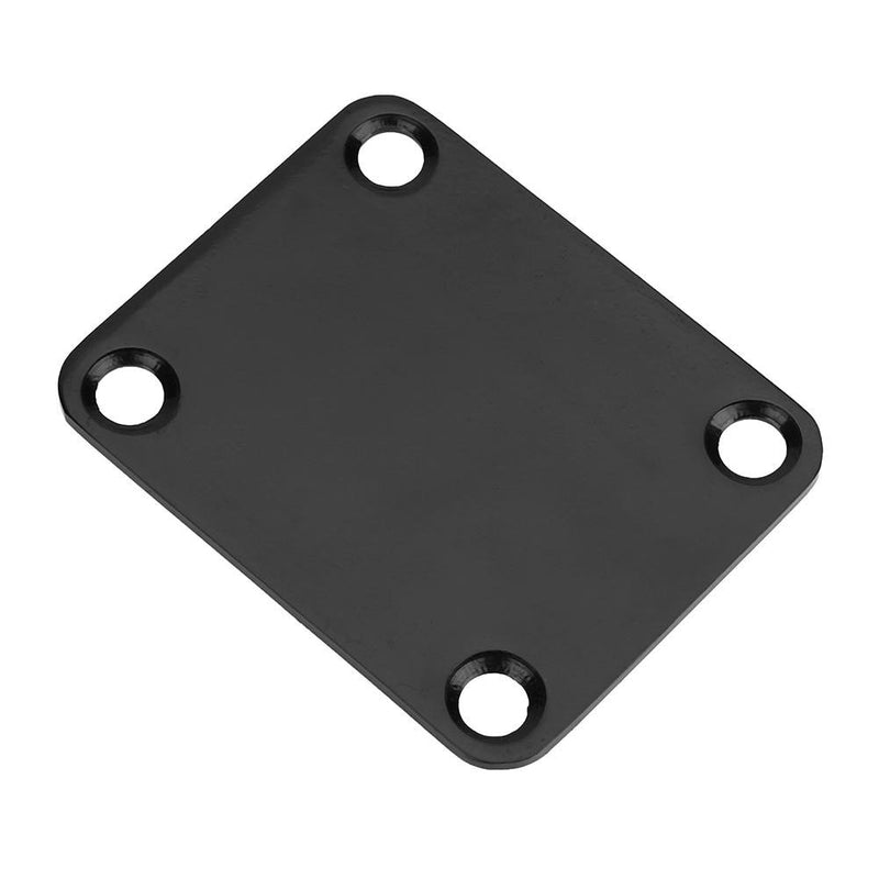 Guitar Neck Plate, Steel Alloy Durable Reinforced Steel Alloy Neck Plate with Screws Parts for Electric Guitar Bass(Black) Black