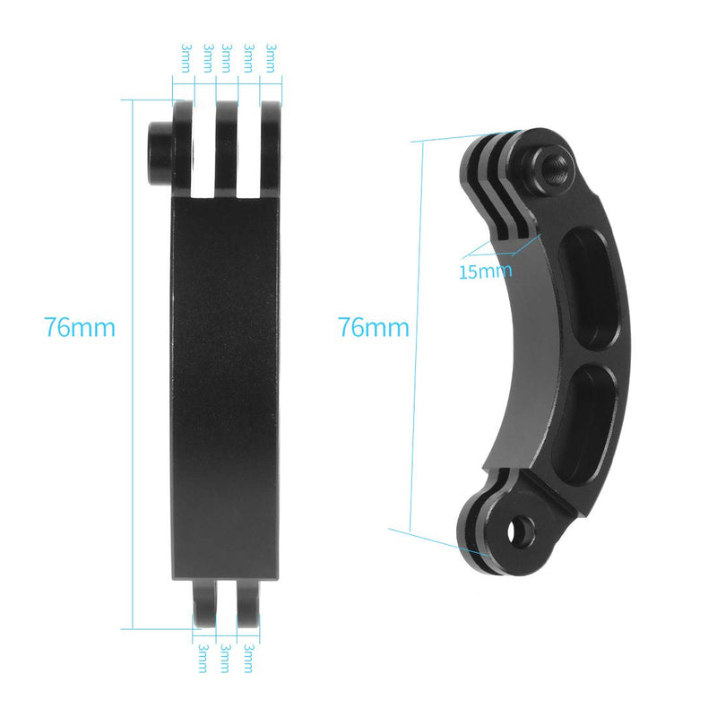 Aluminum Alloy Curved Extension Pivot Arm Mount for GoPro Hero 4 5 6 7 8 9 Black Silver Session, AKASO/Campark/YI & Other Cameras