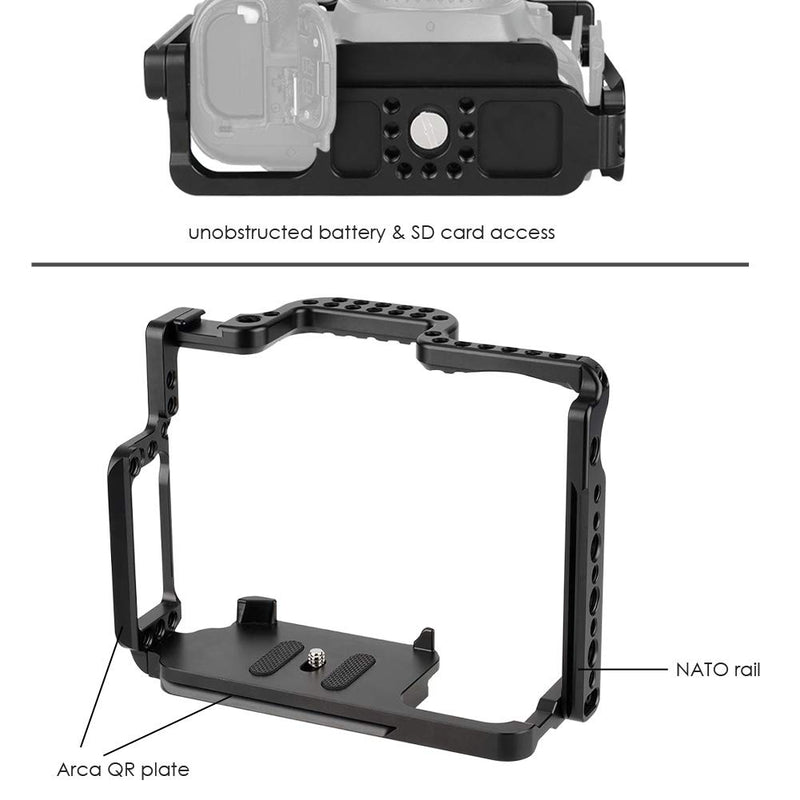 NICEYRIG Cage for Canon 5D 5DS Mark IV III II, Full DSLR Camera Cage with QR Plate for Arca Swiss and NATO Rail Cold Shoe - 267