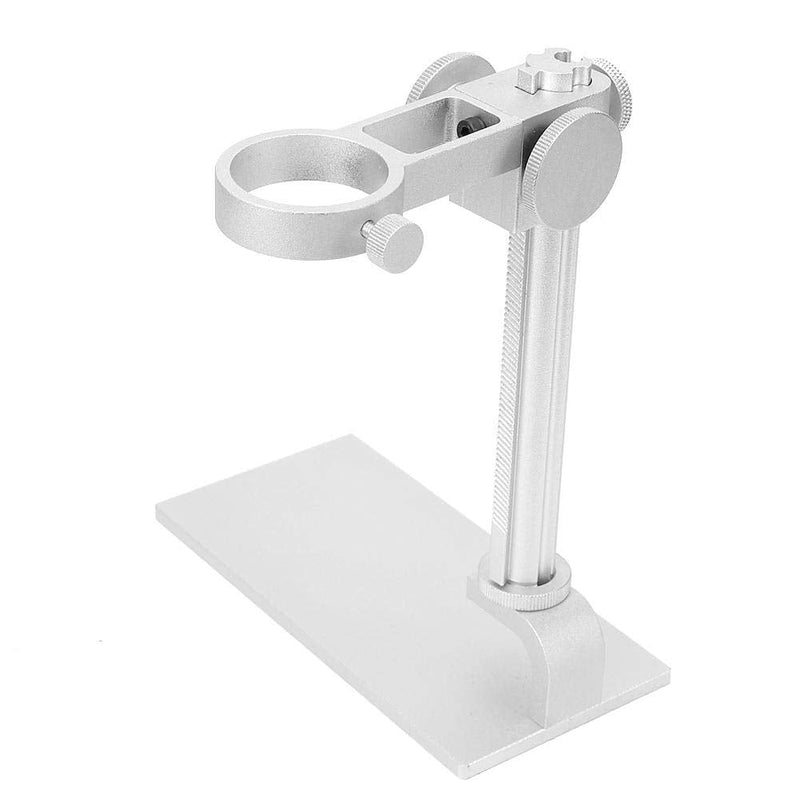 Microscope Stand, Aluminum Alloy Universal Adjustable Base Stand Holder Desktop Support Bracket, for 32-34mm in Diameter USB Digital Endoscope Microscope, Microscope Holder Accessory(White)