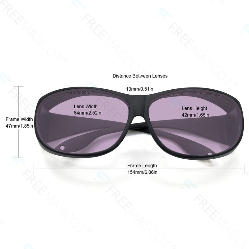 FreeMascot OD 5+ 190nm-380nm / 750nm-860nm Wavelength Violet and Infrared Laser Safety Glasses Frame Style 4