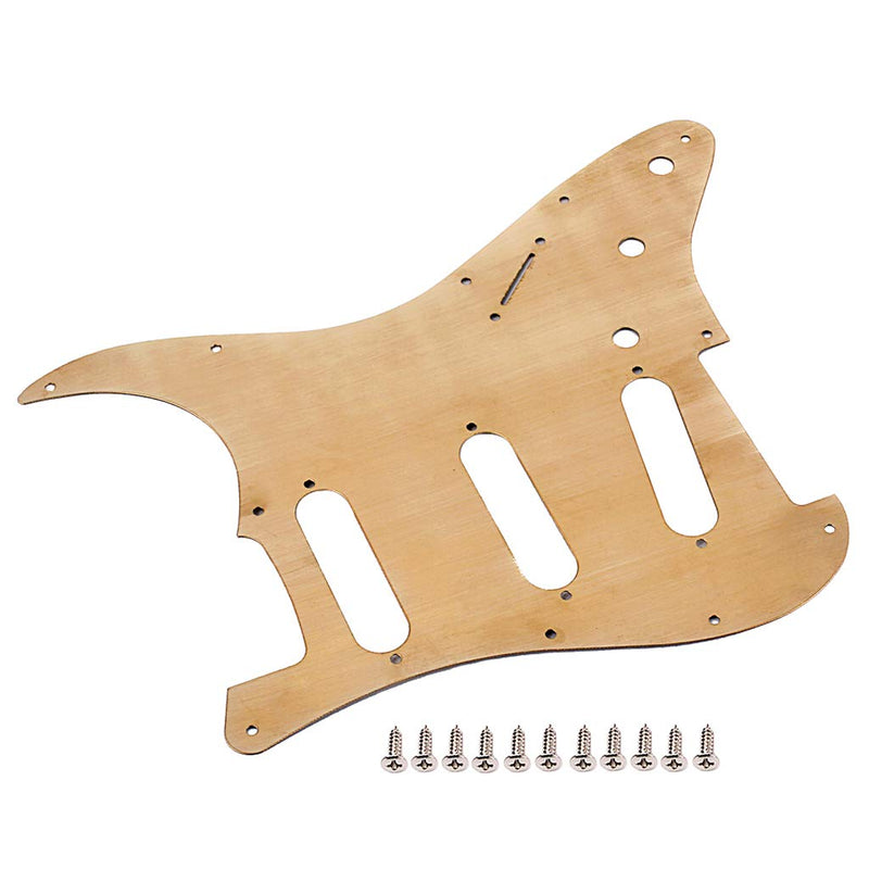 Alnicov 11 Hole Sss Guitar Strat Pick Guard Fits For Standard Strat Modern Guitar Replacement, Brass