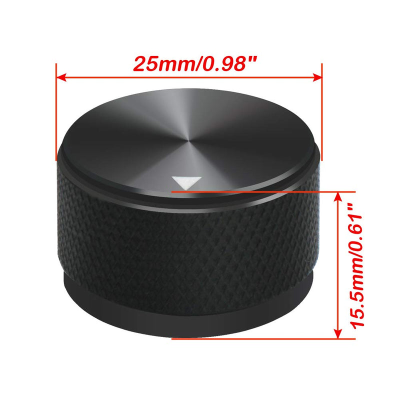 [AUSTRALIA] - mxuteuk 4pcs Black Aluminum Alloy Potentiometer Control Knob Volume Audio Electric Guitar Bass Screw Type 25 x 15.5mm (d*h) KNOB-03-25BK 