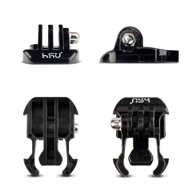 HSU Quick Release Buckle Clip Basic Base Mount, Long Thumb Screw Accessory Kit for GoPro Hero 10 9 8 7 6 5 4 3+ 3 AKASO Campark and Other Action Cameras (4 Pack, Black)