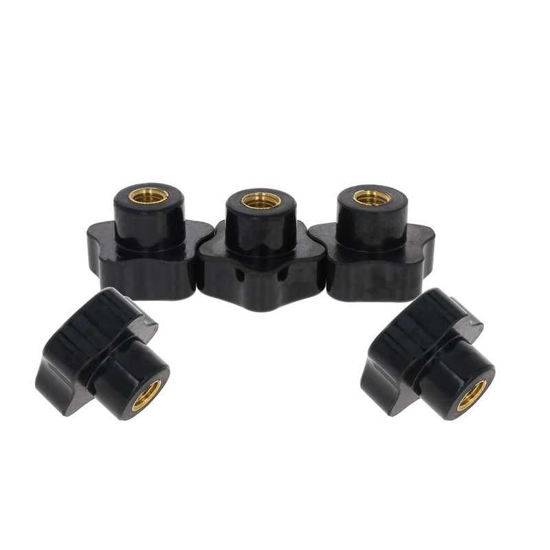 Bettomshin 5Pcs Star Knobs, M10(10mm) x 40mm Female Thread Clamping Handle, Hand Star Knobs, Metal Thread Nut Handle Knobs for Mechanical Equipment, Instrument Apparatus,Industry Equipment, Black