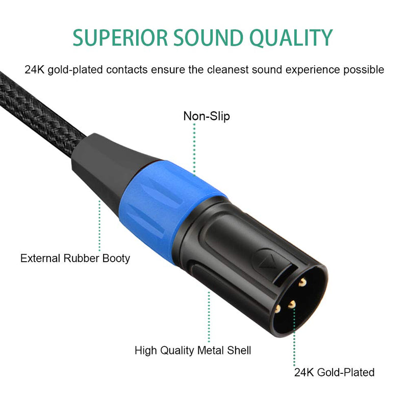 [AUSTRALIA] - COLICOLY 1/4 to XLR Cable, Balanced 1/4 Inch TRS to XLR Male Interconnect Cable Quarter inch to XLR Patch Cord - 10ft 