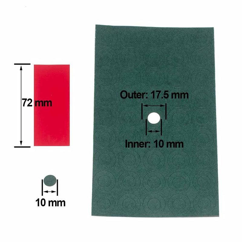 RockDIG 360 PCS 18650 Battery Sleeves Flat PVC Wrap Heat Shrink Tubing Tube(and 360 PCS Self-Adhesive Insulator Ring Cyan)