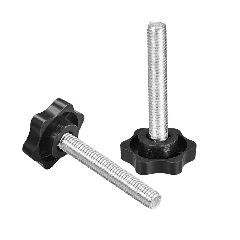 uxcell Clamping Screw Knob, 38mm Dia Plum Hex Shaped Grips Star Knob M8 x 60mm Male Thread, 5pcs M8*60
