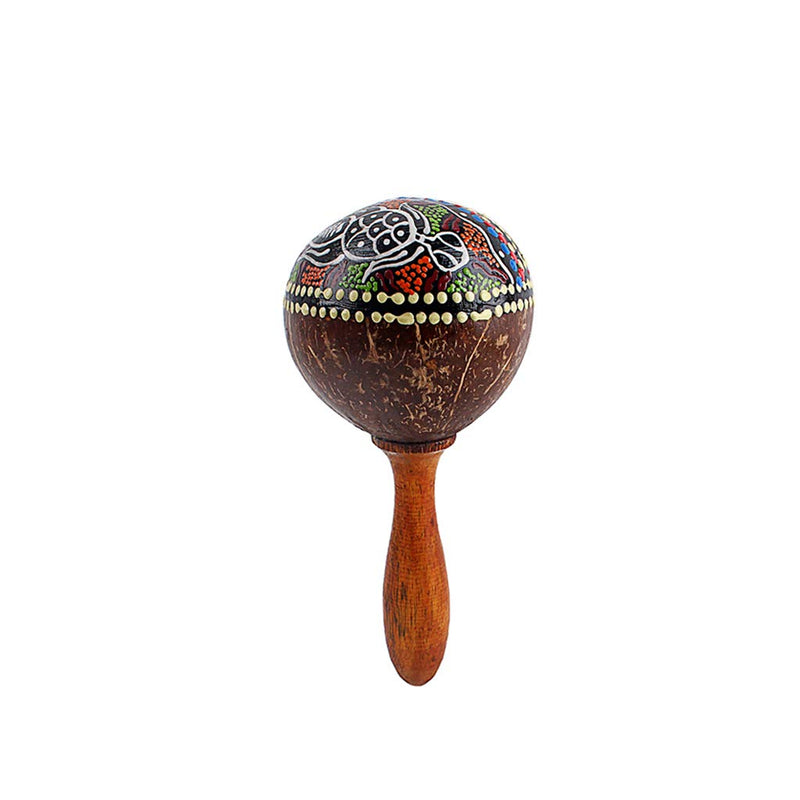 Alnicov Coconut Shell Sand Hammer Hand Rattle Percussion Musical Instrument Gift